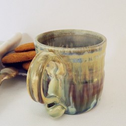 Stoneware espresso cup, left view