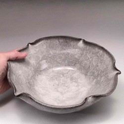 Extra-large bowl with Guan glaze, on hand view