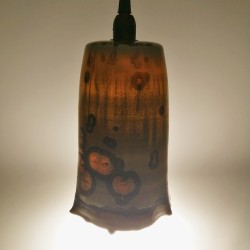 Translucent porcelain pendant lamp, light on