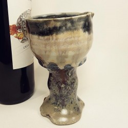 Stoneware goblet left view