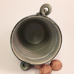 中型炻器花瓶，壺，瓶，罐，内部侧视图