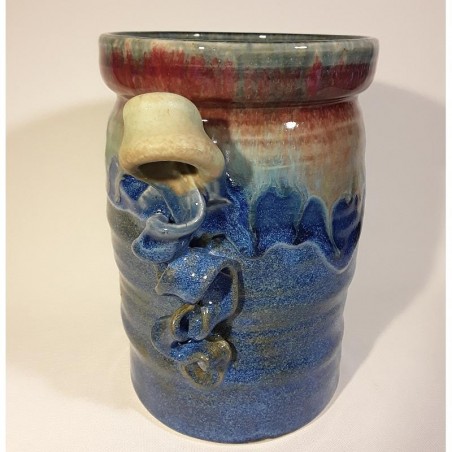 Stoneware vase or medium canister, left view