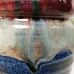 Stoneware vase or medium canister, glaze detail