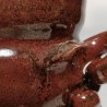 Stoneware vase or medium canister, glaze detail