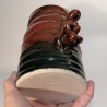 Stoneware vase or medium canister, down side view