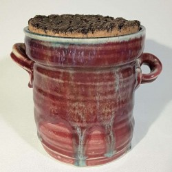 小型炻器花瓶，壺，罐，后视图