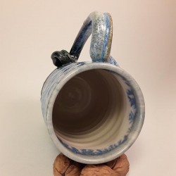 Tall stoneware beer mug, inside view