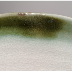 Cuenco ancho de porcelana, detalle del esmalte